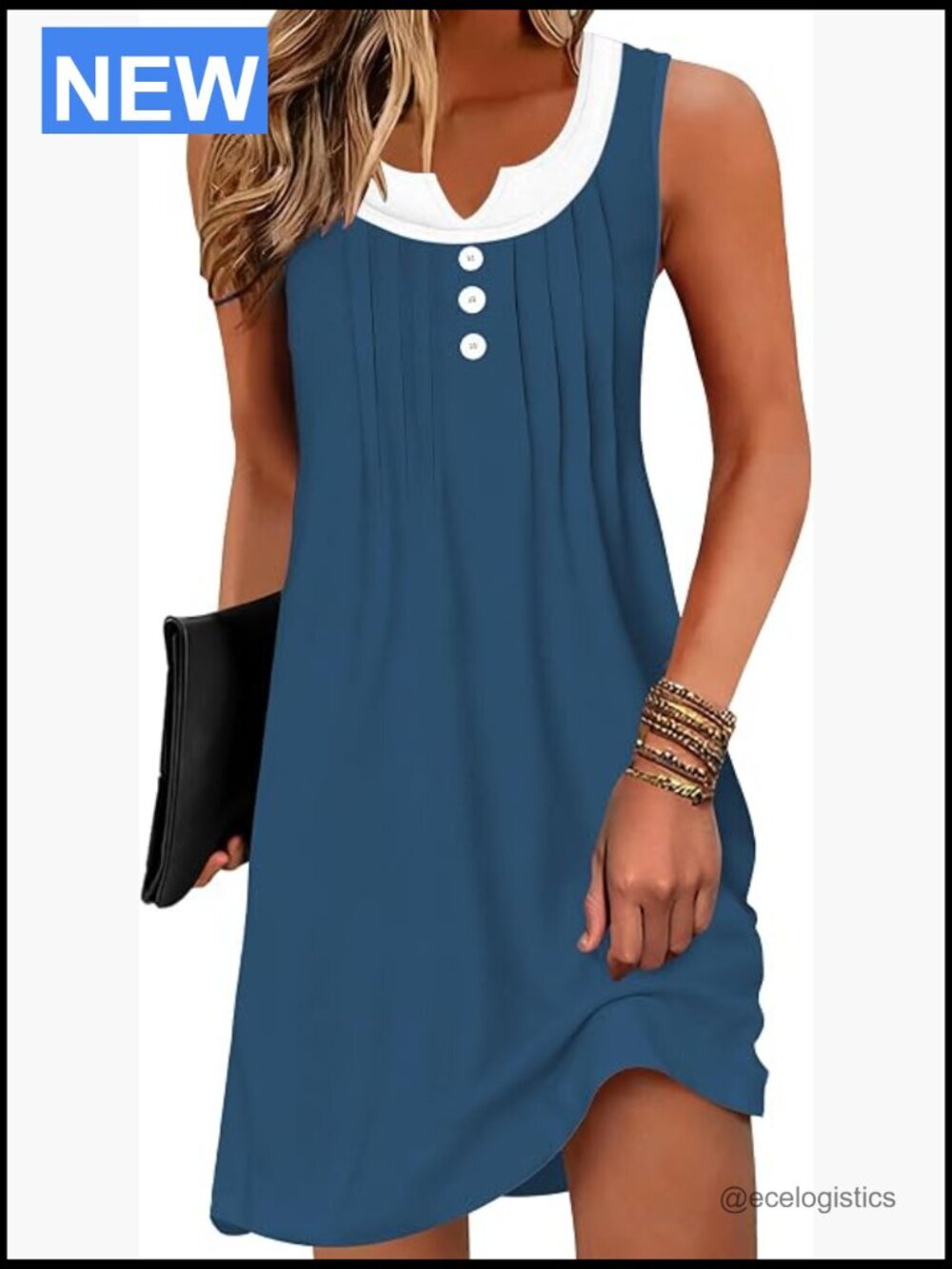 Casual Sleeveless Sundress A-Line Tank Dress for Women Summer